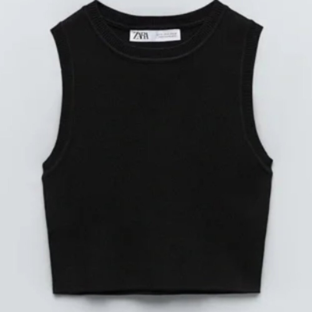 Zara womens black sweater vest - brand new, never worn